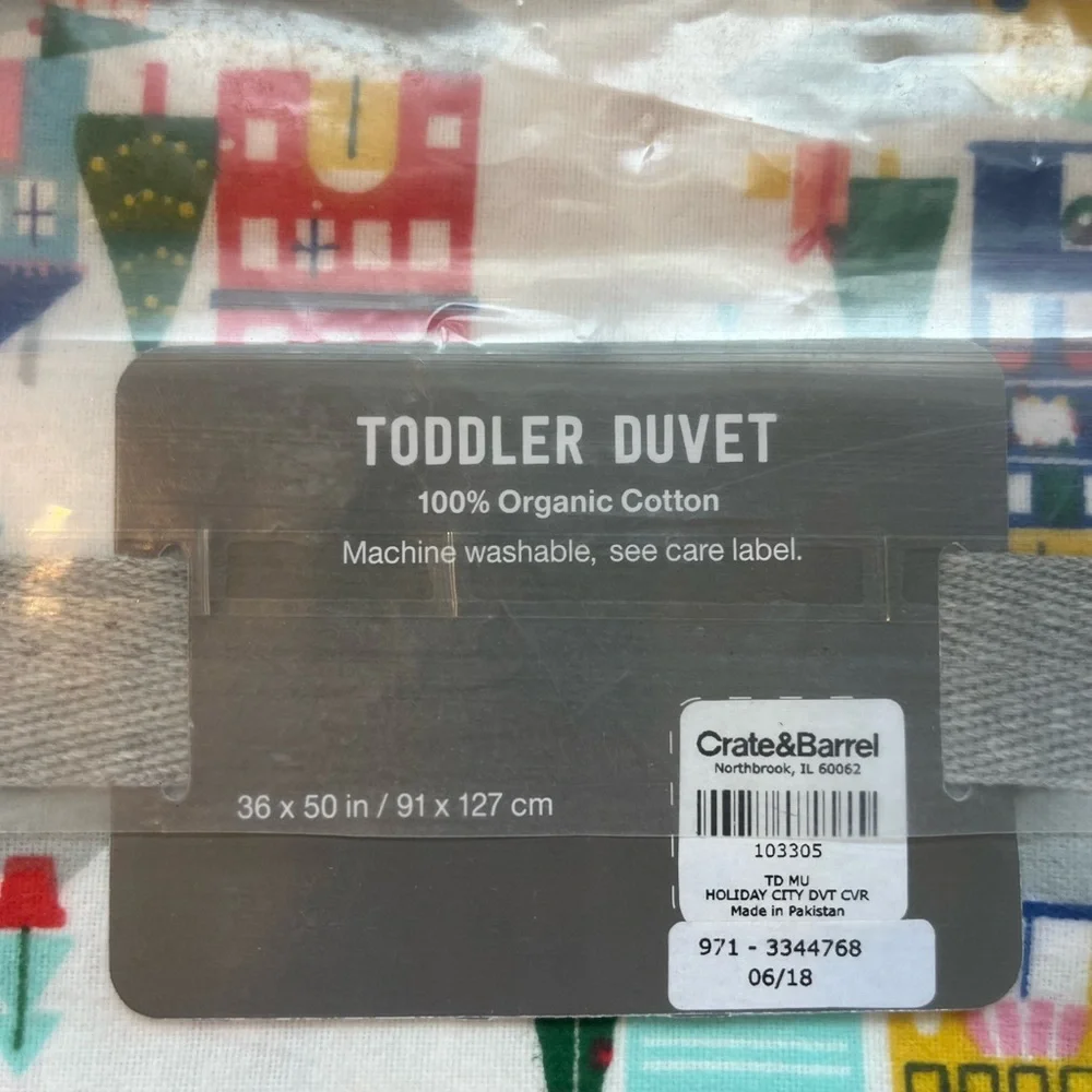 Crate&kids toddler duvet cover in flannel holiday print